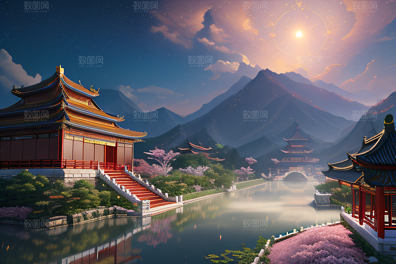 超高清细节中国风幻想