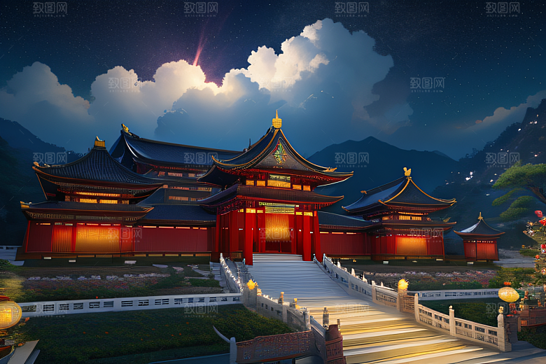 超高清细节中国风幻想