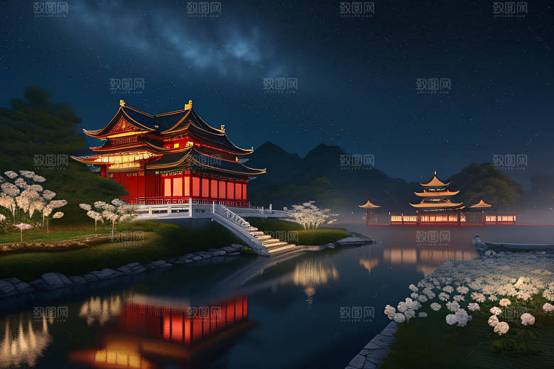 超高清细节中国风幻想