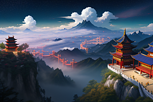 超高清细节中国风幻想