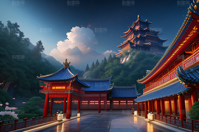 超高清细节中国风幻想