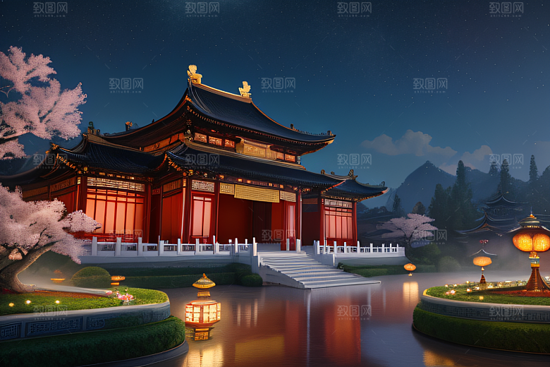 超高清细节中国风幻想