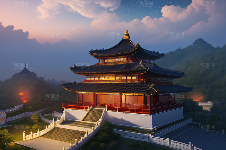 神话中国宫殿仙境童话