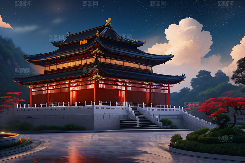 神话中国宫殿仙境童话