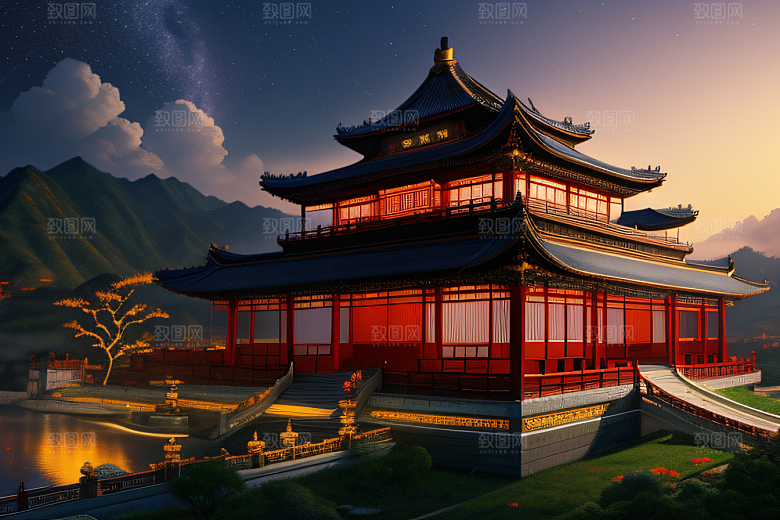 神话中国宫殿仙境童话