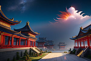 神话中国宫殿仙境童话