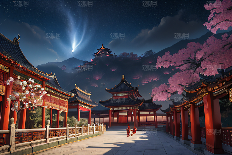 中国风幻想梦幻白玫瑰