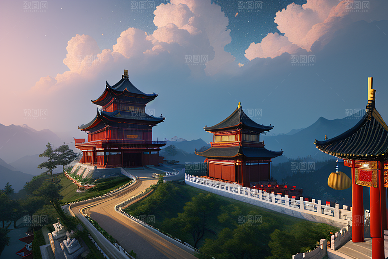 中国风幻想梦幻白玫瑰