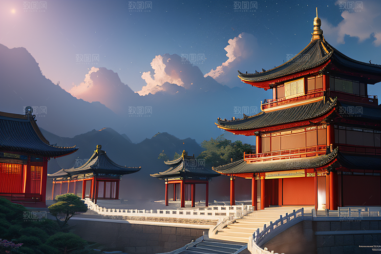 中国风幻想梦幻白玫瑰
