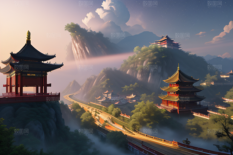 中国风幻想梦幻白玫瑰