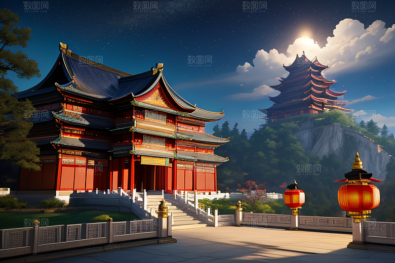 中国风幻想梦幻白玫瑰