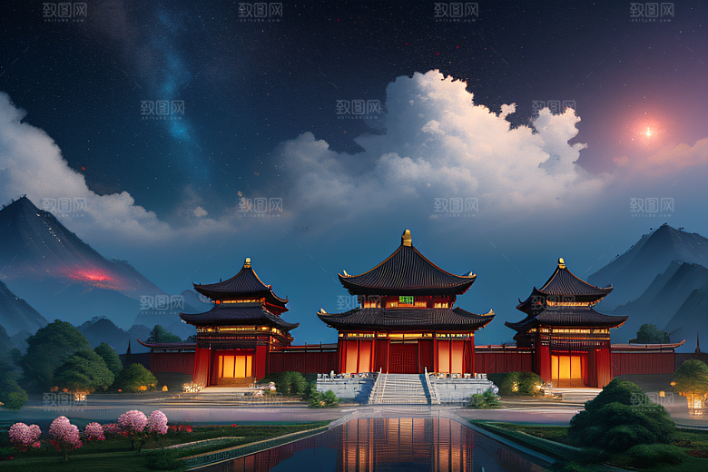 中国风幻想梦幻白玫瑰