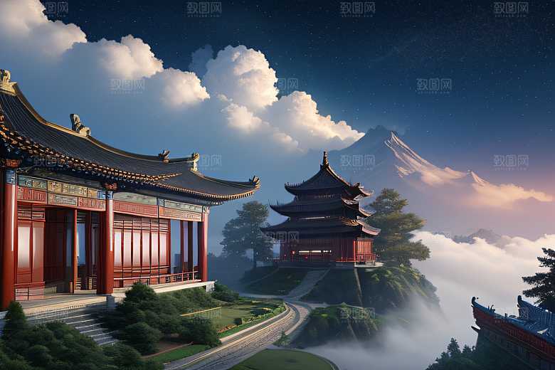 璀璨路连宫殿星空绚烂