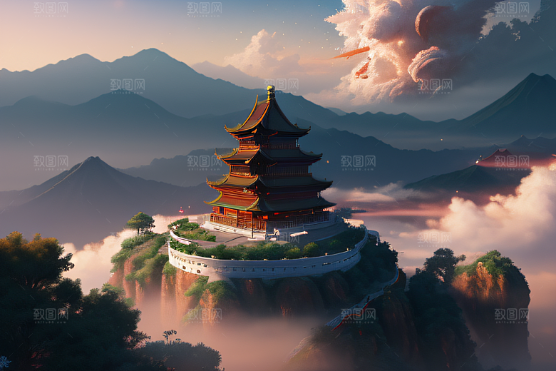 璀璨路连宫殿星空绚烂
