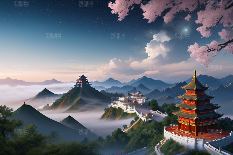璀璨路连宫殿星空绚烂