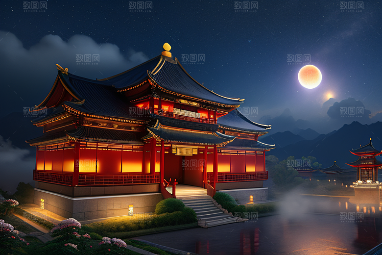 神话宫殿连绵龙凤飞舞