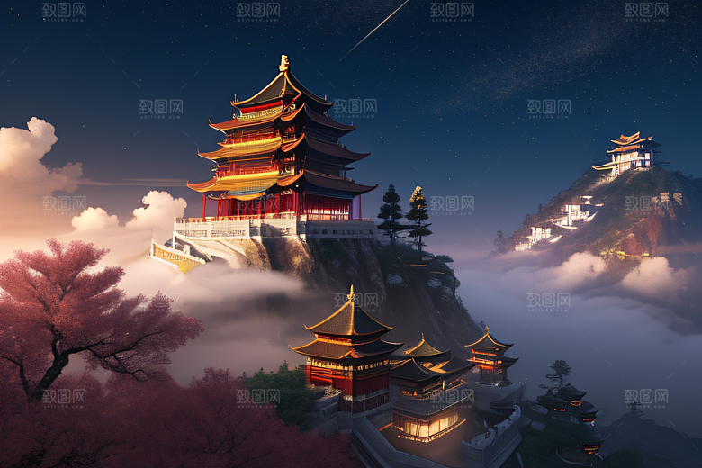 神话宫殿连绵龙凤飞舞