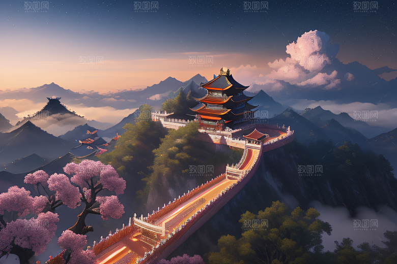 神话宫殿连绵龙凤飞舞