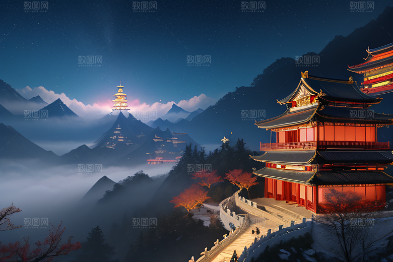 神话宫殿连绵龙凤飞舞