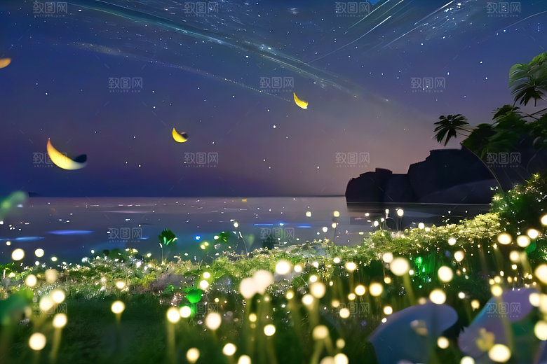 浪漫花朵8K高清海边美景