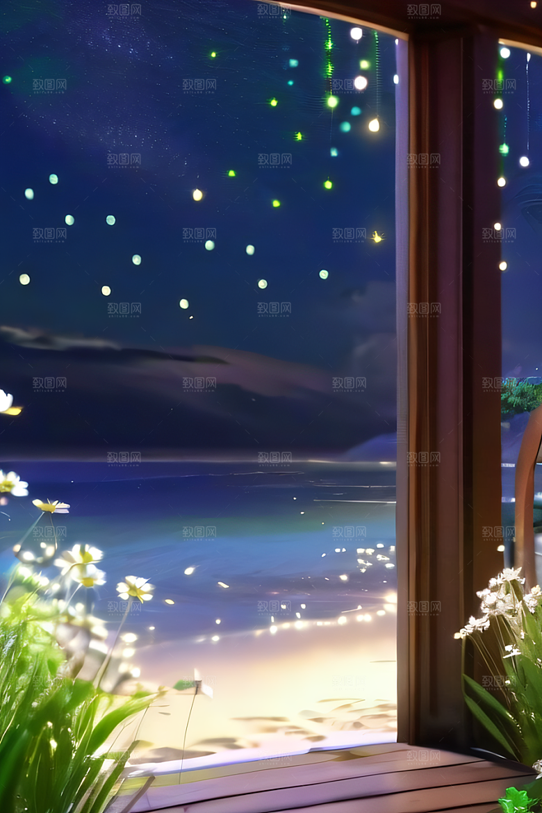 海上巨大弯月美景