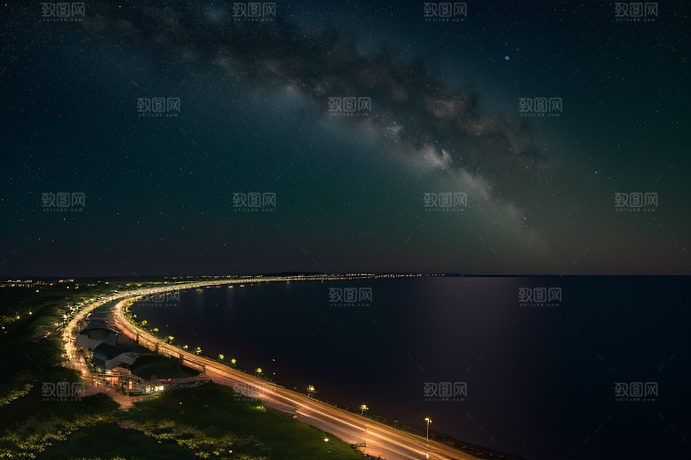 浪漫花朵绽放海边美景