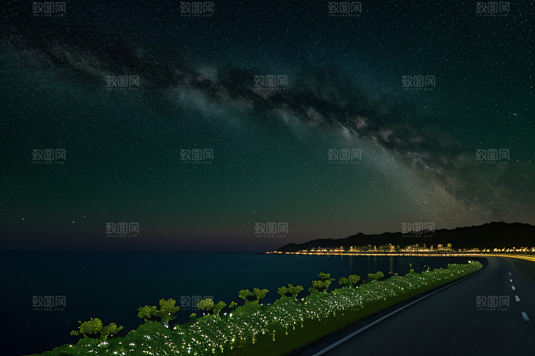 浪漫花朵8K高清海边美景