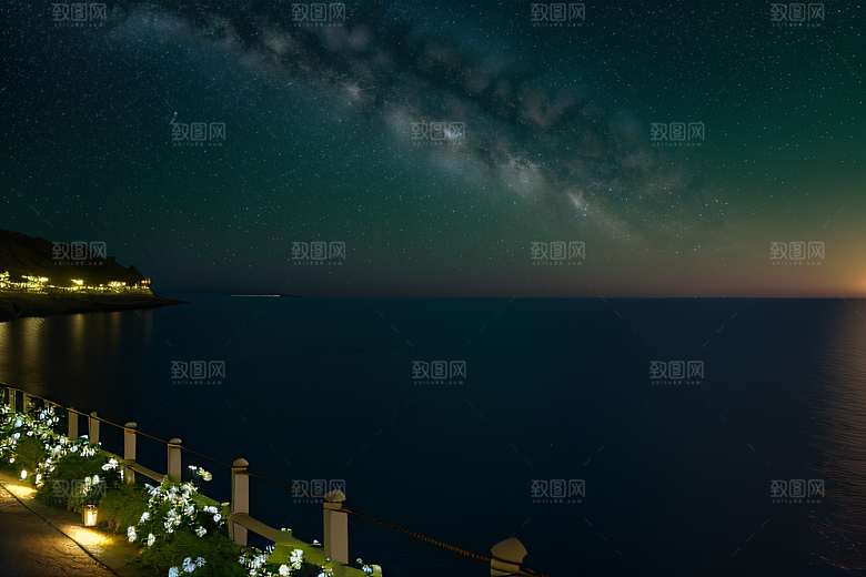 浪漫花朵8K高清海边美景