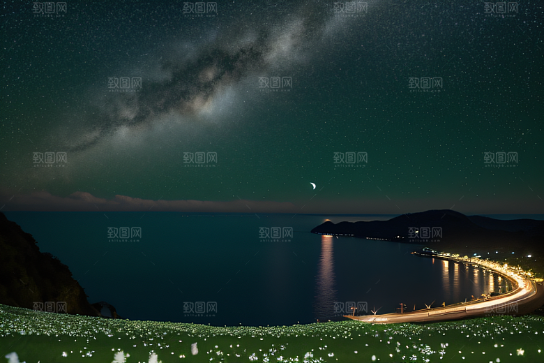 浪漫花朵8K高清海边美景