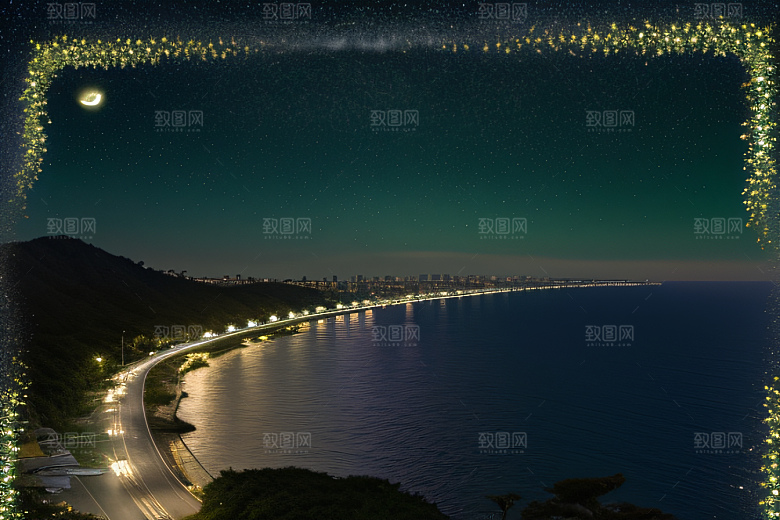 浪漫花朵8K高清海边美景