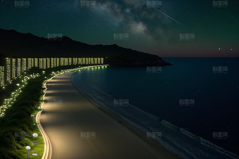 浪漫花朵8K高清海边美景