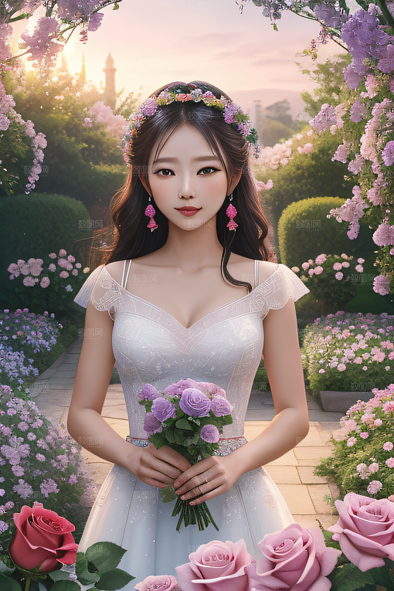 浪漫花园绚丽的花海