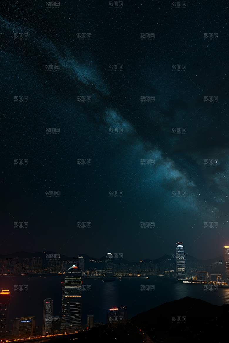 星夜下的香港废墟奇观