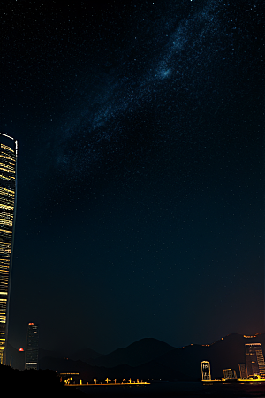 星夜下的香港废墟奇观