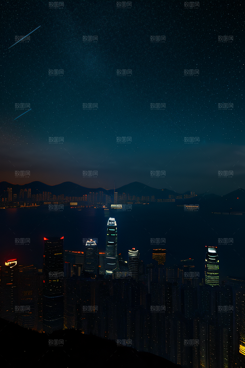 星夜下的香港废墟奇观