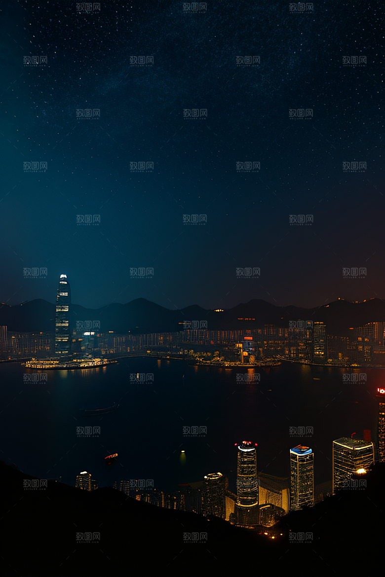 星夜下的香港废墟奇观