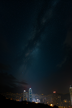 星夜下的香港废墟奇观