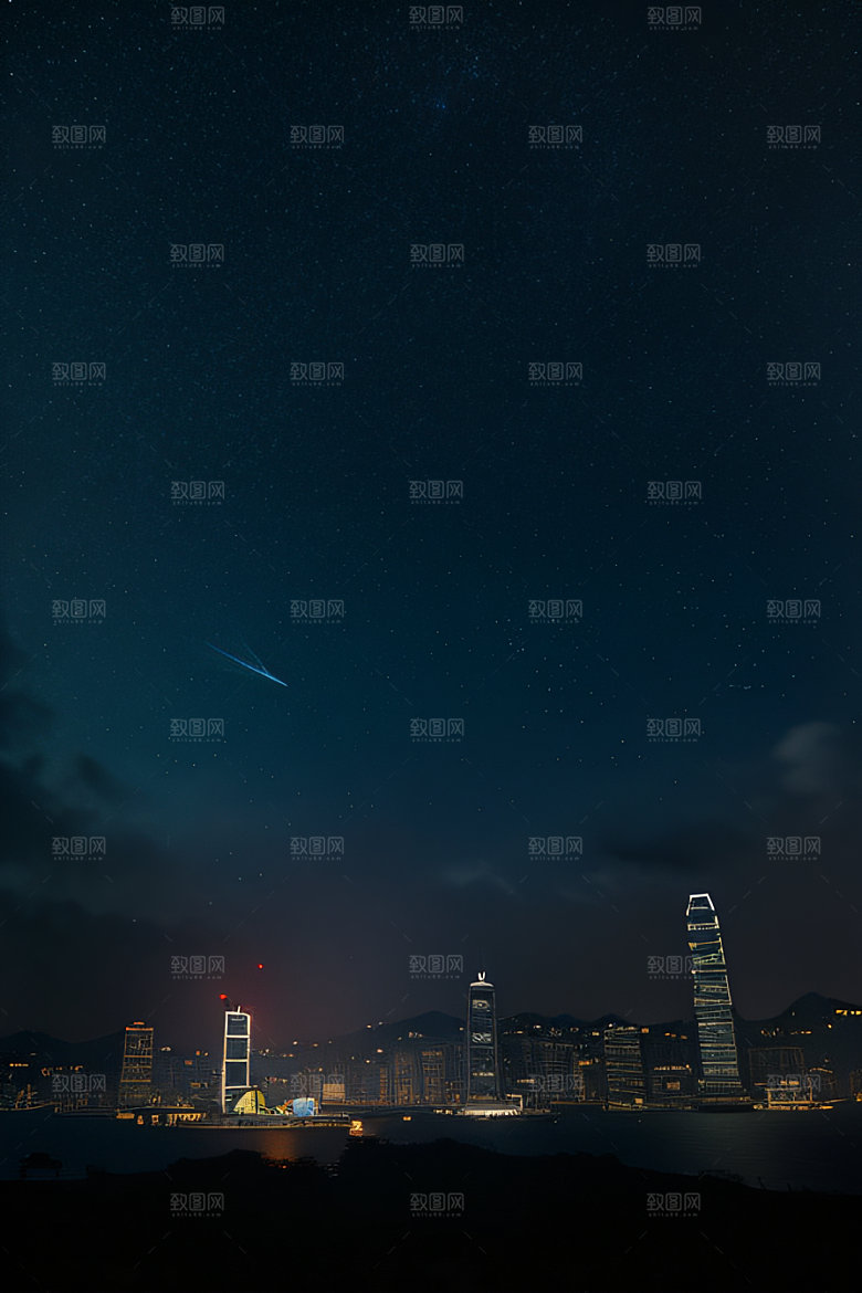 星夜下的香港废墟奇观