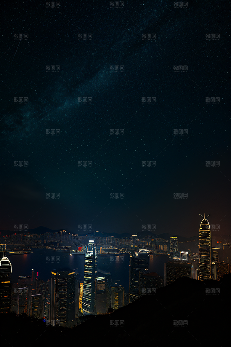 虚幻引擎呈现的香港夜景