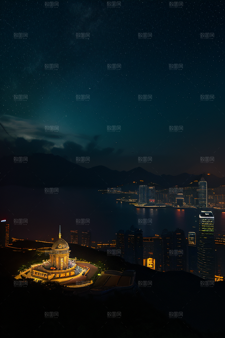 虚幻引擎呈现的香港夜景