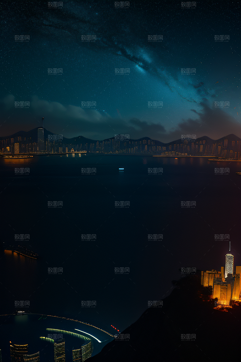 虚幻引擎呈现的香港夜景