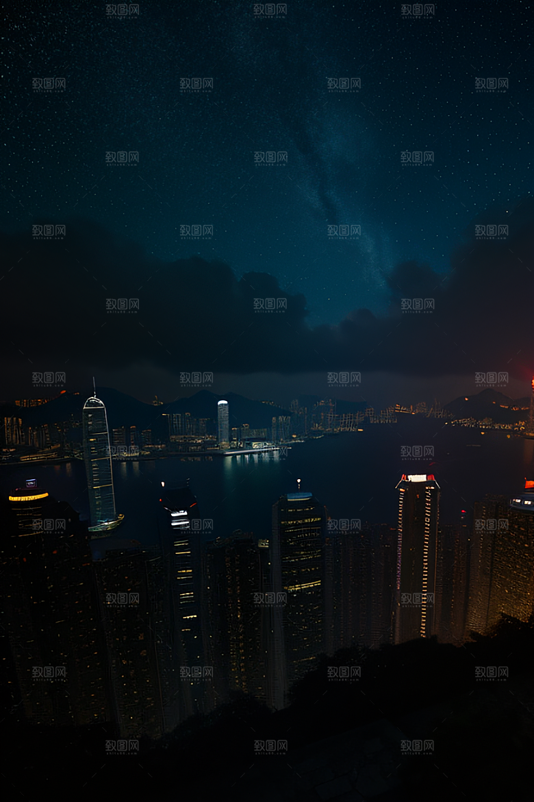 虚幻引擎呈现的香港夜景