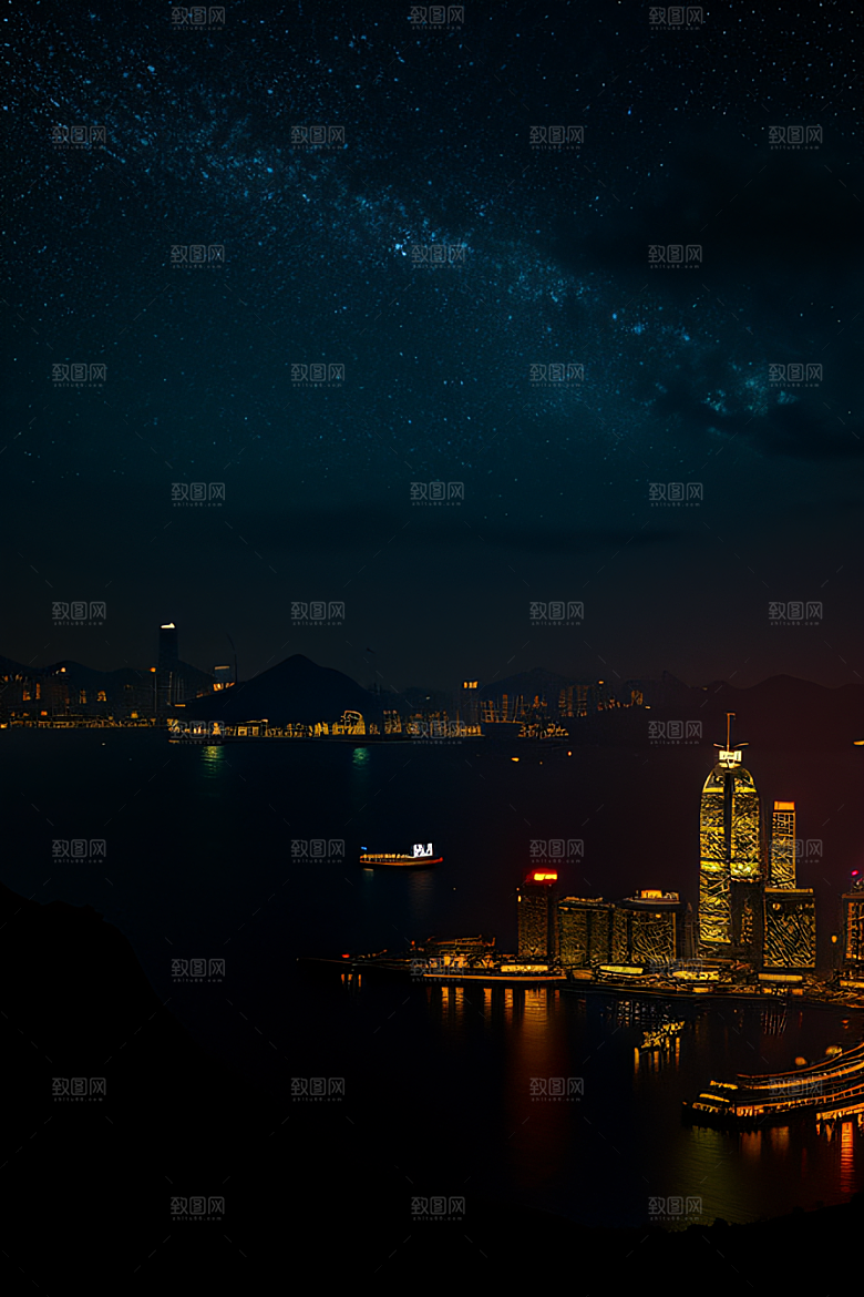 虚幻引擎呈现的香港夜景