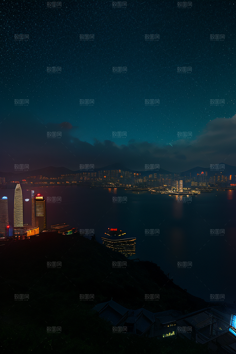 虚幻引擎呈现的香港夜景