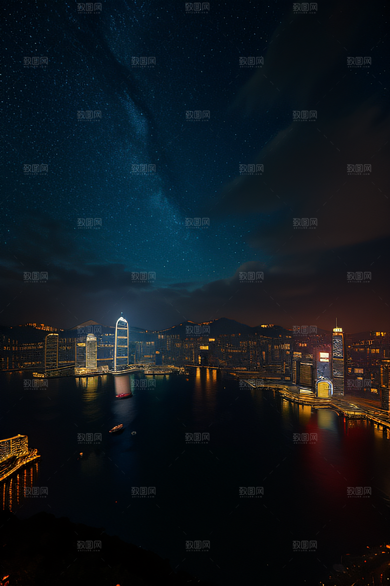虚幻引擎呈现的香港夜景