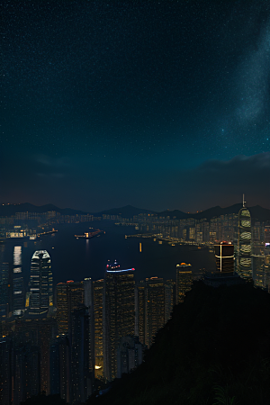虚幻引擎呈现的香港夜景