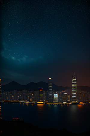 虚幻引擎呈现的香港夜景