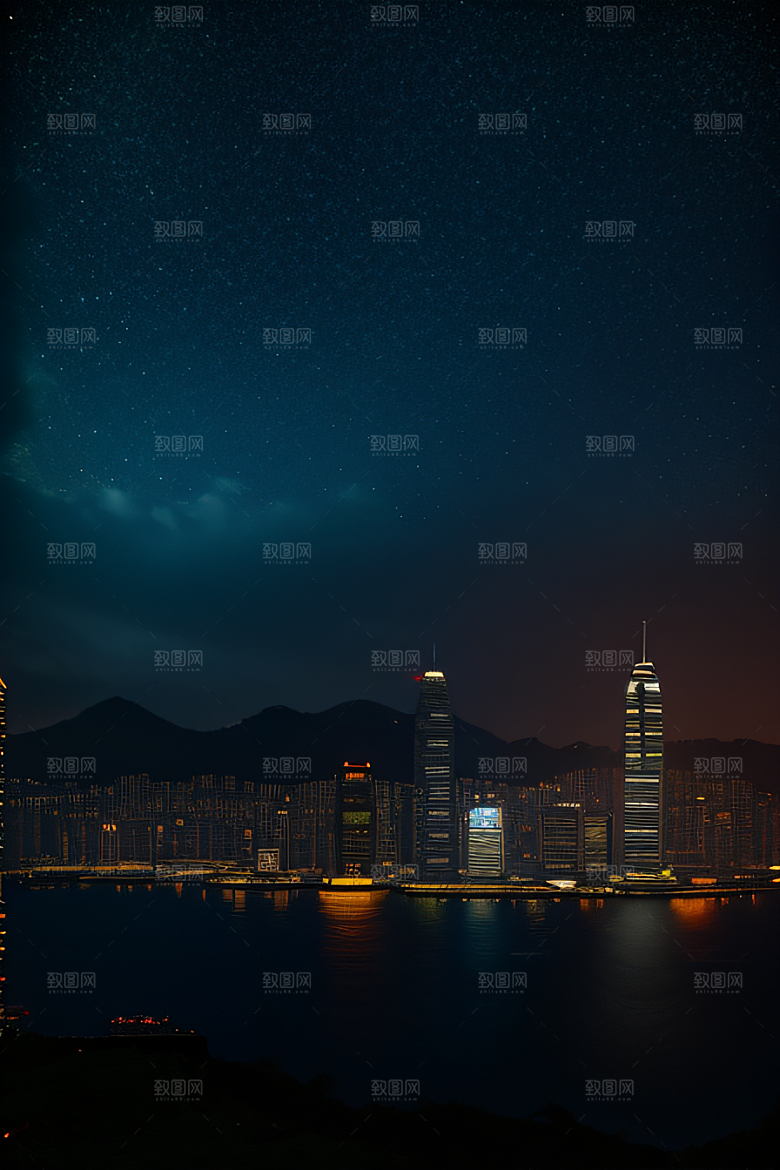 虚幻引擎呈现的香港夜景