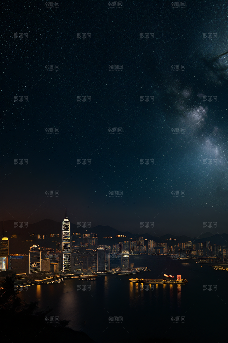 虚幻引擎呈现的香港夜景