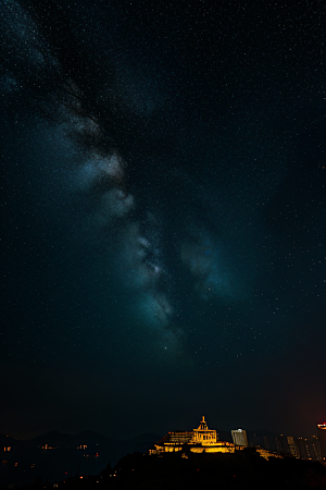 星光闪耀的废墟夜景探秘